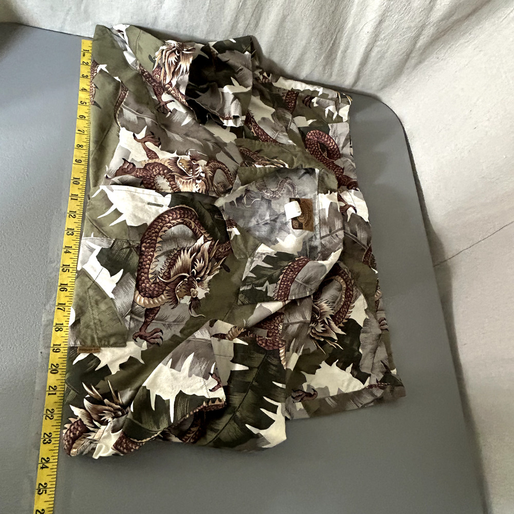 Vintage Y2K Bullhead Mens Dragon Print Button Up Shirt Size XL All Over Print - Picture 7 of 9